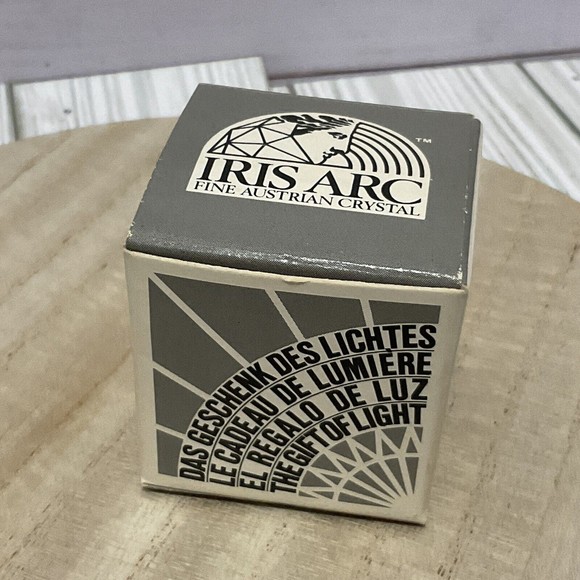 Vintage Iris Arc Crystals Miniature Baby Teddy Bear w Pink Heart Figurine 1" - Picture 2 of 6